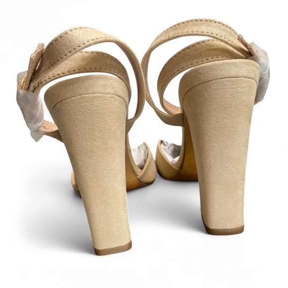 Lulus Laren Natural Suede Block Heels - Picture 4 of 7